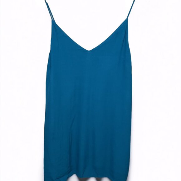 Wilfred Free (Aritzia) - 'Vivienne' Mini Blue Slip Shift Dress - size Medium - Picture 1 of 9
